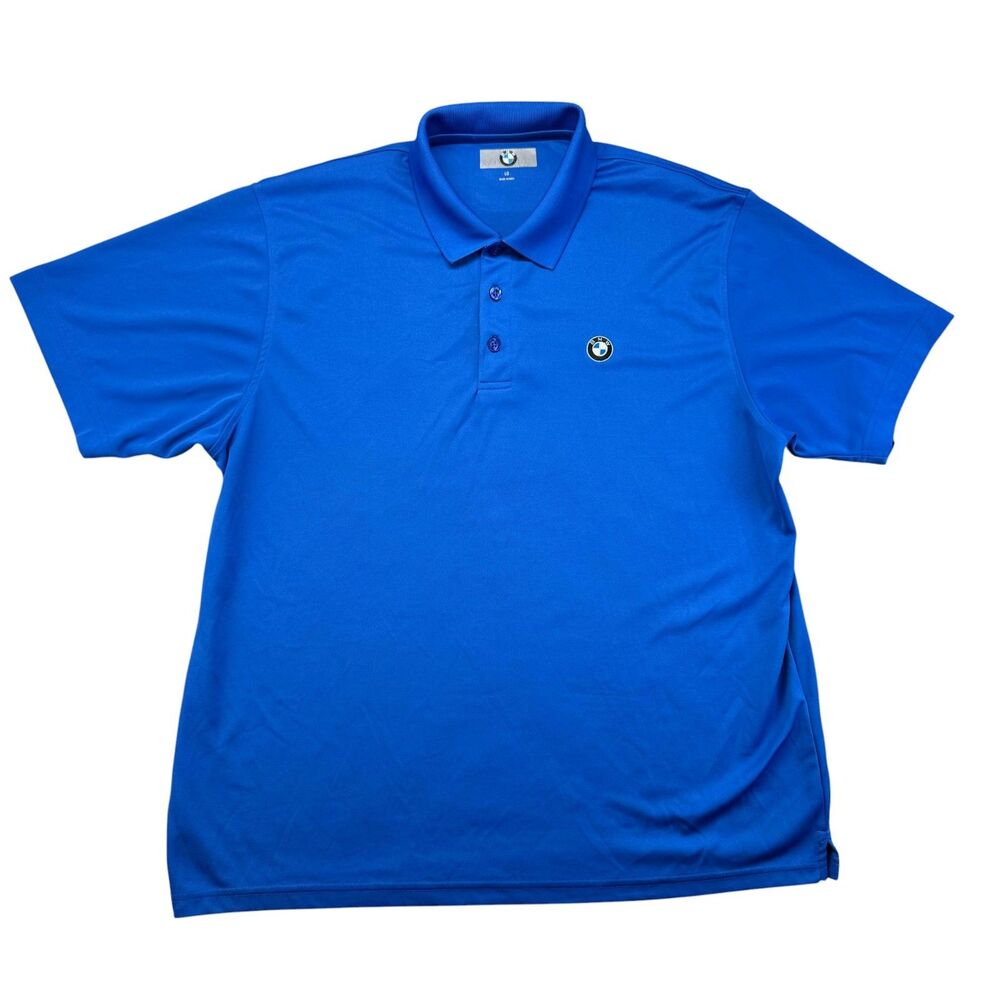 BMW Polo Shirt Men's Large Blue Short Sleeve Rare Vintage Official Embroidered